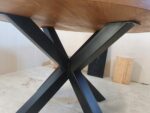 Stół Dębowy Okrągły Lity Podstawa Metalowa - obrazek 6